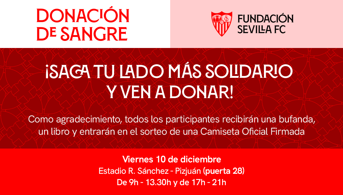 Donación de sangre en el Ramón Sánchez-Pizjuán este viernes